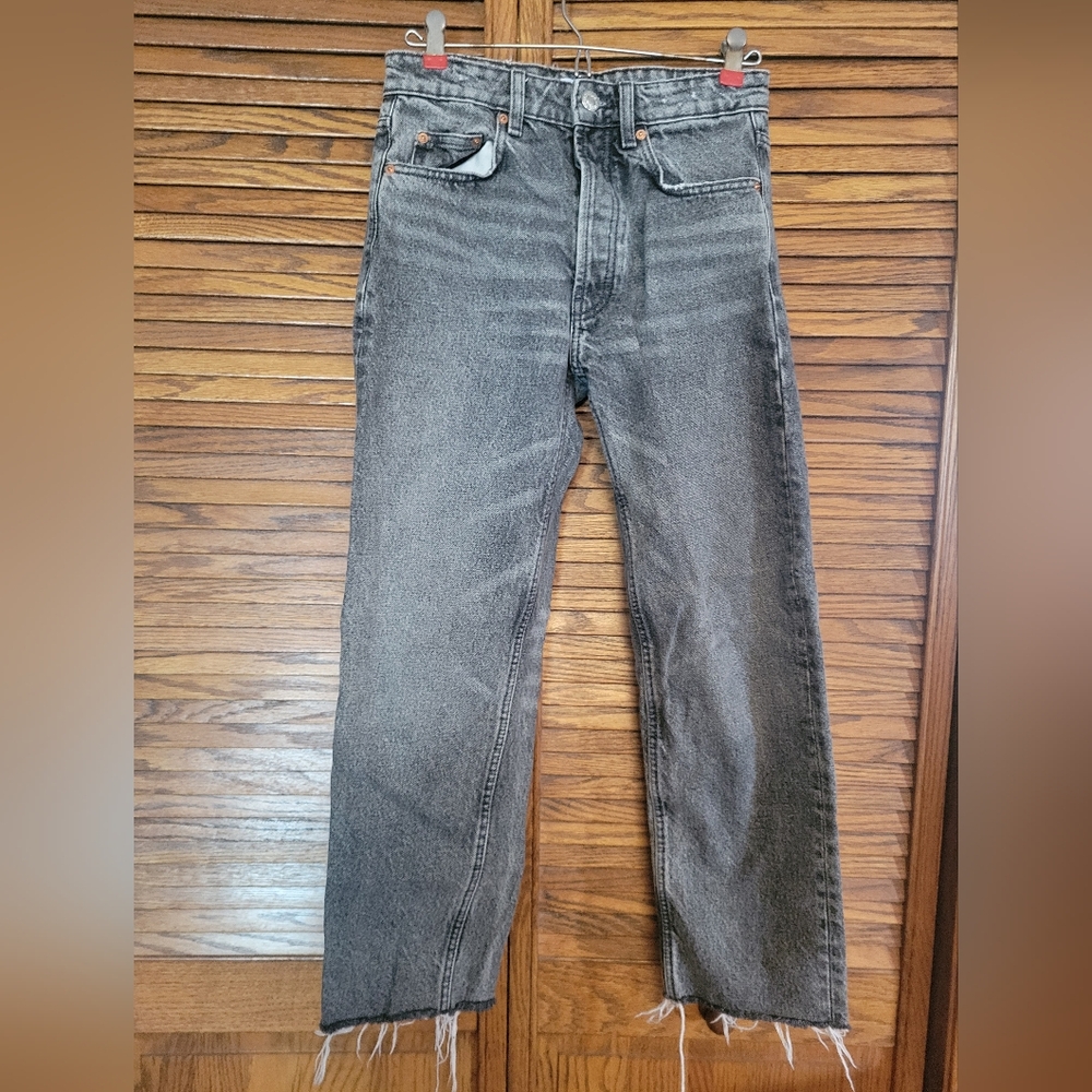Zara Raw Hem Gray‎ Denim Jeans Size 2